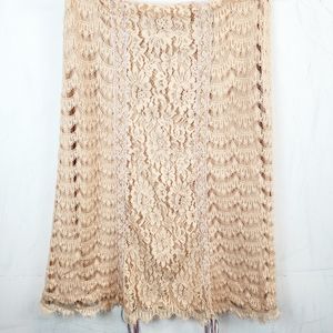 Rebecca Taylor Cream Color Lace Skirt - Size 4